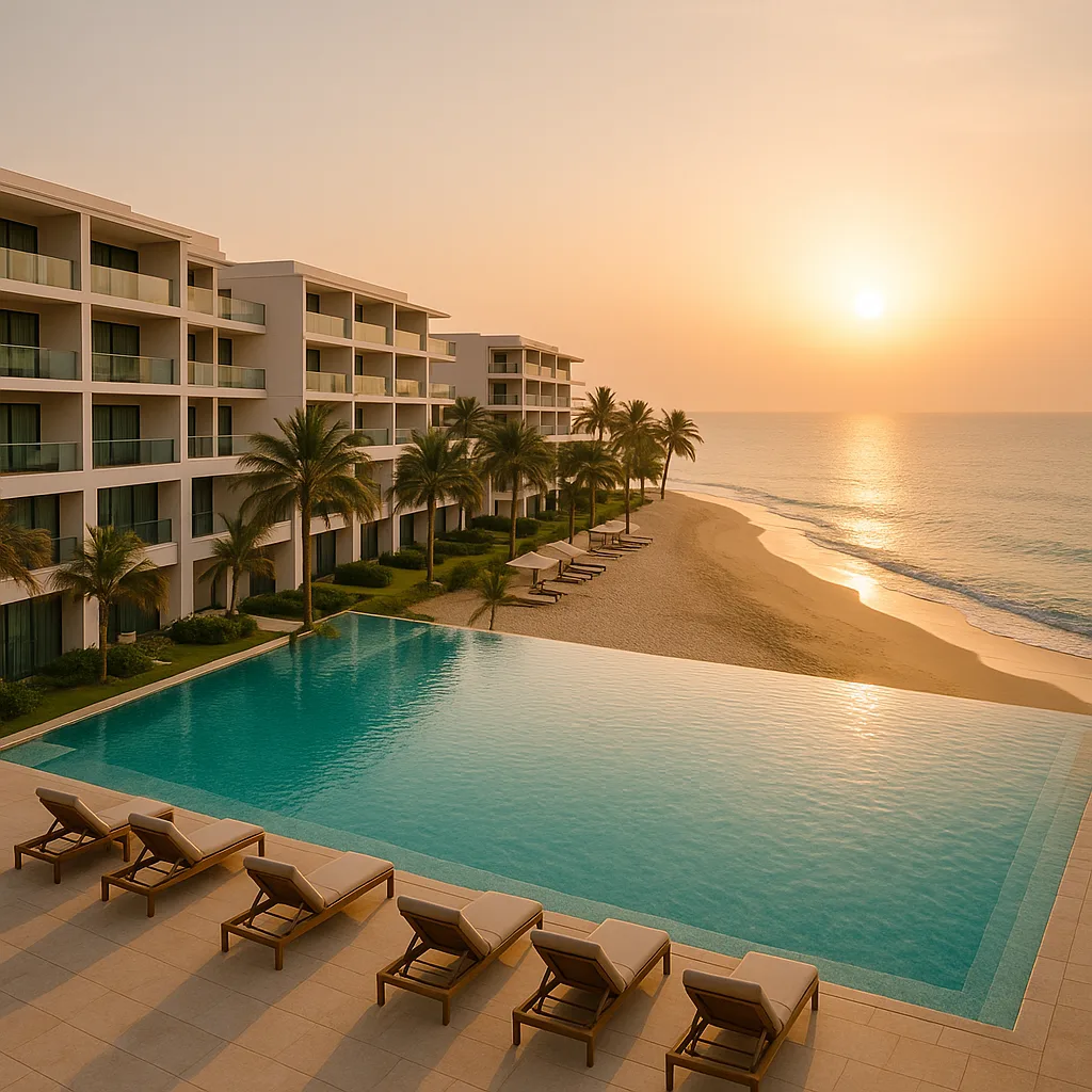 Five star beach resort on the Karachi coast representing ParkView Beach Resort